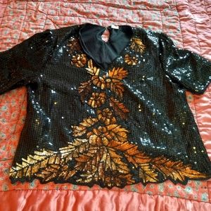 Sequined Evening Blouse XL
